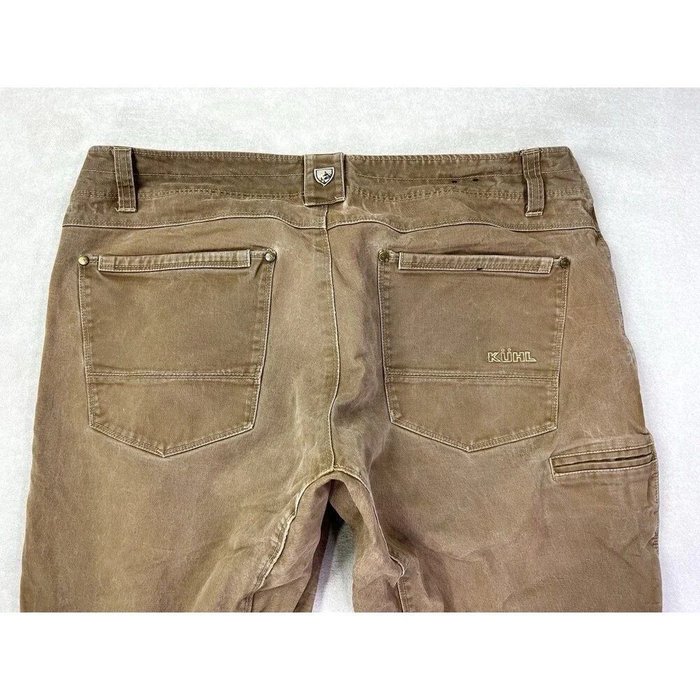 Kuhl Rydr Pants Mens 38x32 Vintage Patina Dye Articulated Knee Hiking Brown